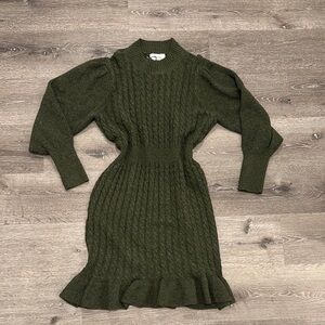 Olive Green Knit Dress